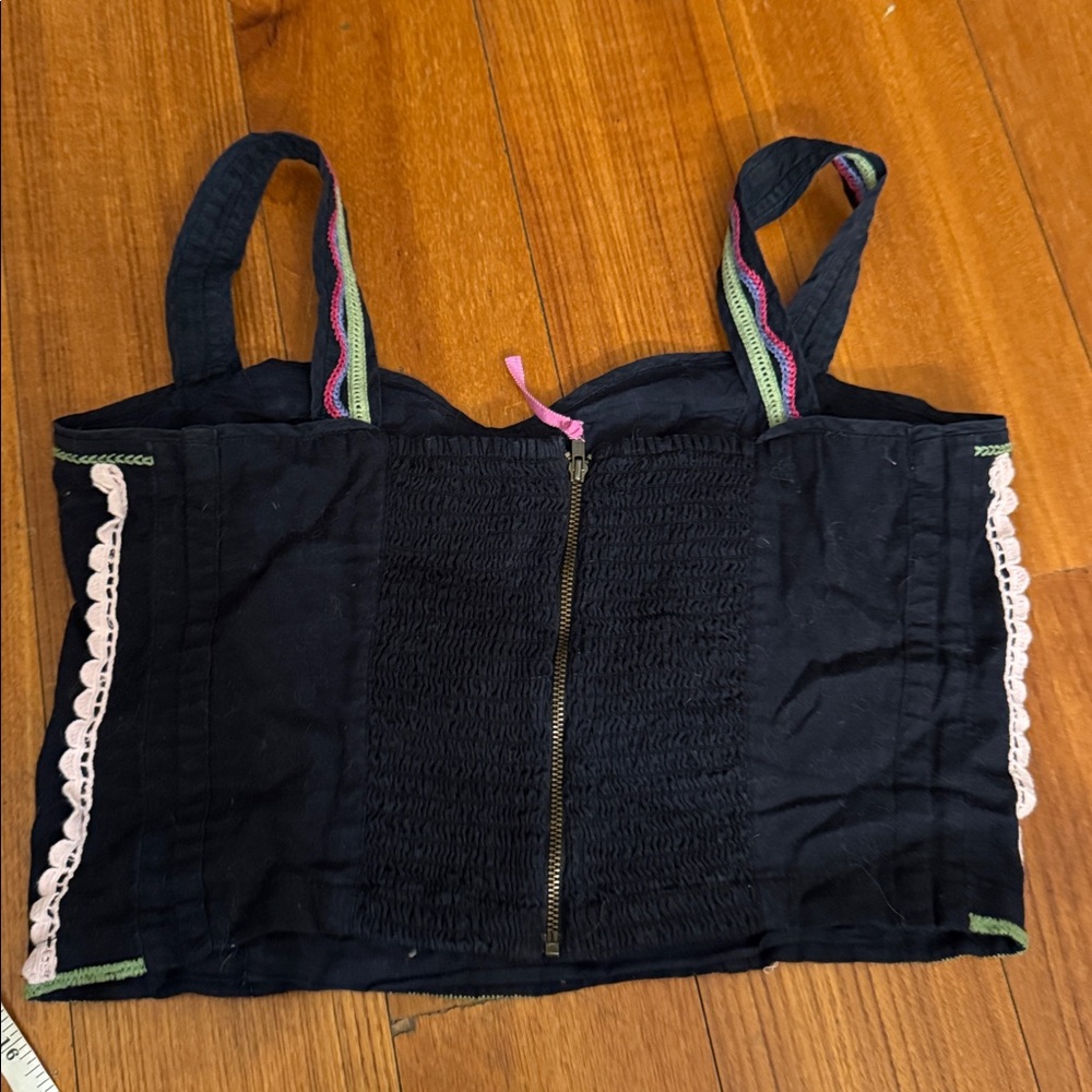 Anthropologie Embroidered Crop Top size 14 - Picture 7 of 9